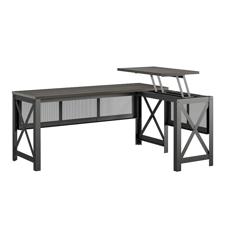 Bureau d'angle avec plateau relevable
