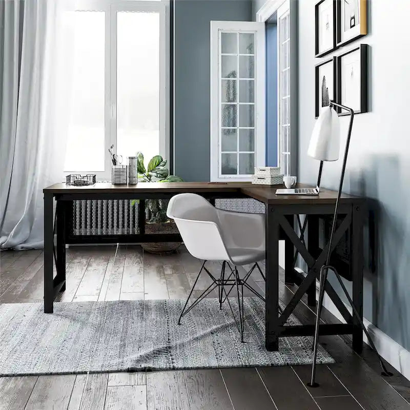 Bureau d'angle avec plateau relevable