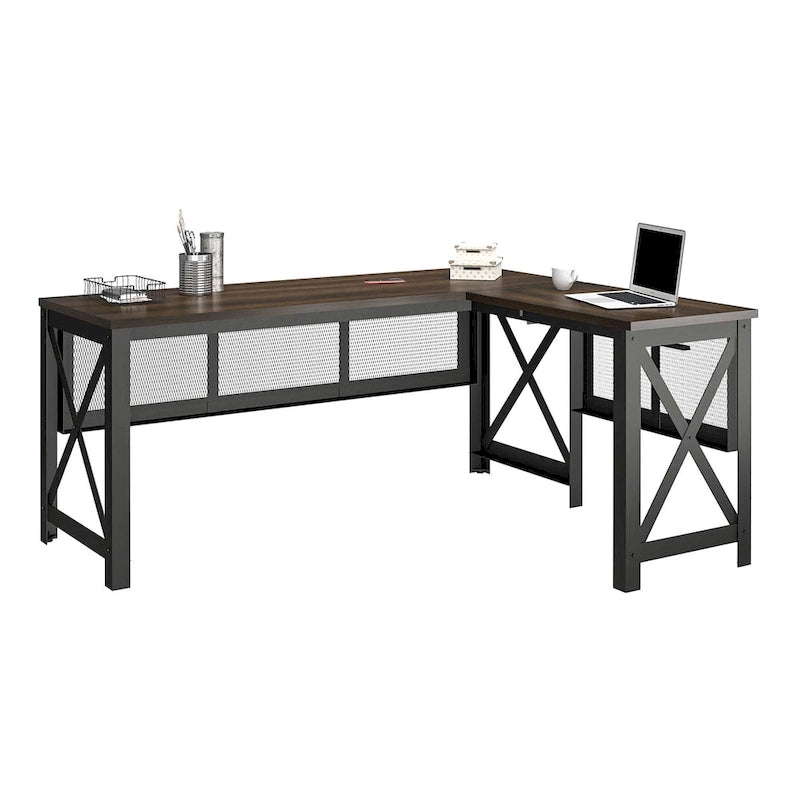Bureau d'angle avec plateau relevable