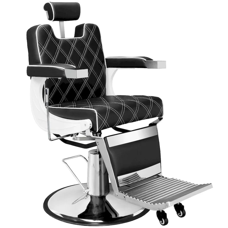 Fauteuil de barbier robuste, fauteuil de salon vintage pour barbier, équipement de salon de coiffure, de beauté et de tatouage - N/A