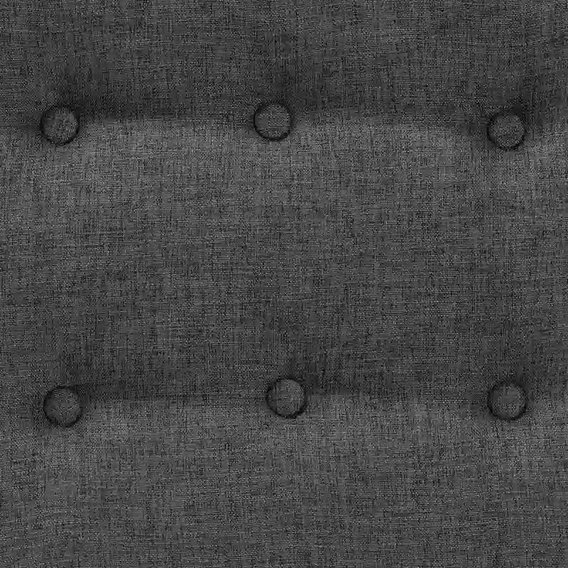 Repose-pieds ottoman en tissu gris foncé et bois finition noyer