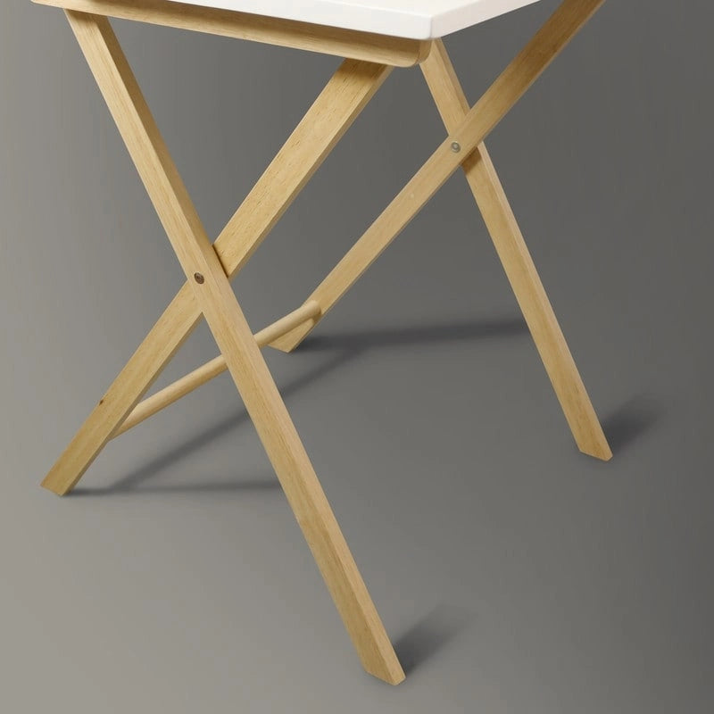 Bureau de travail pliable pour ordinateur portable en bois massif à 2 niveaux