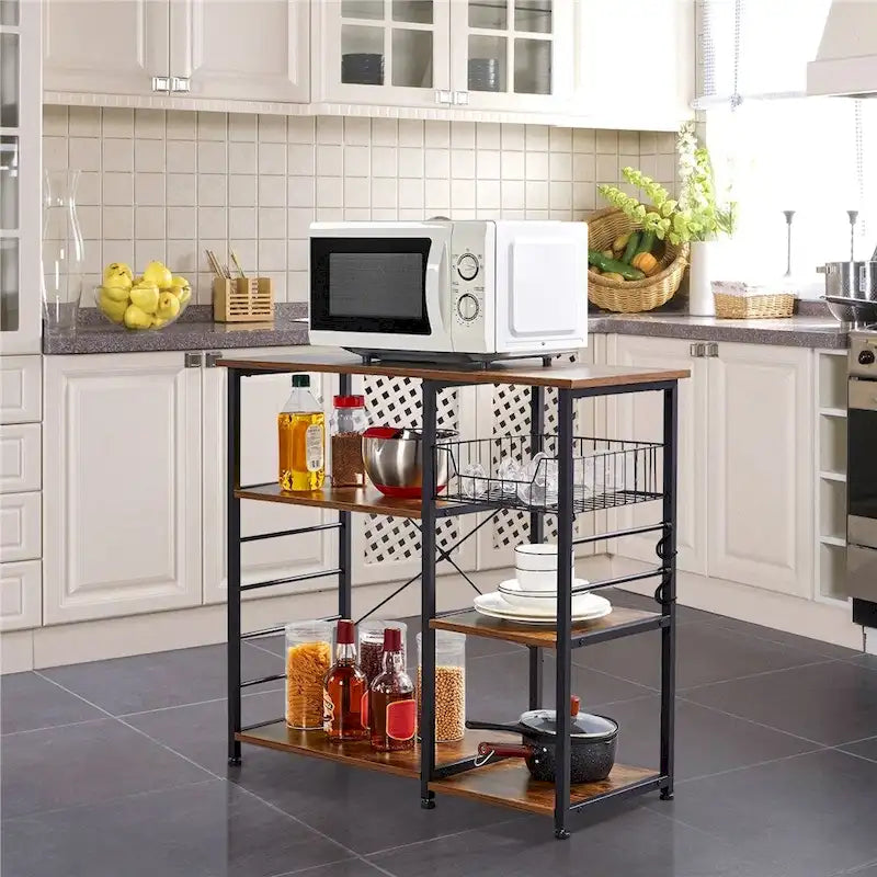 Étagère de rangement pour îlot de cuisine avec cadre en métal