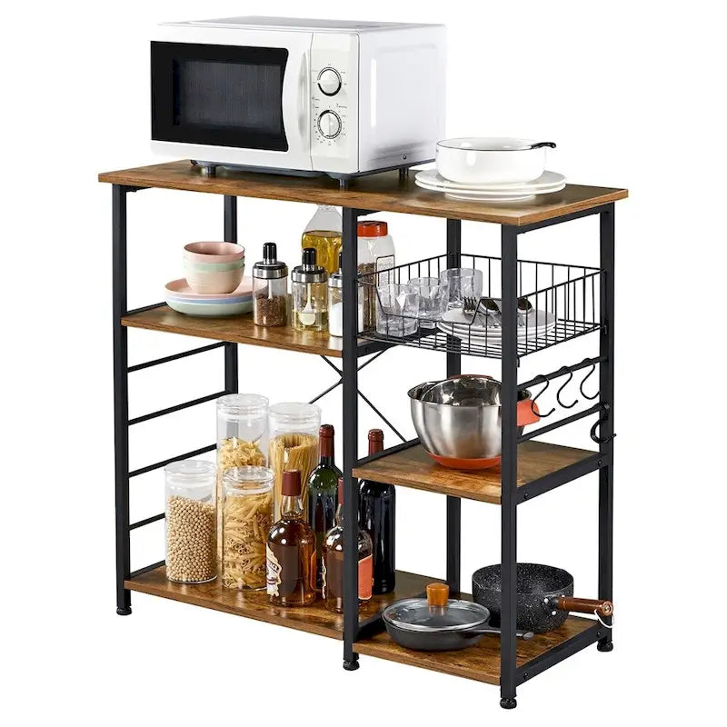Étagère de rangement pour îlot de cuisine avec cadre en métal