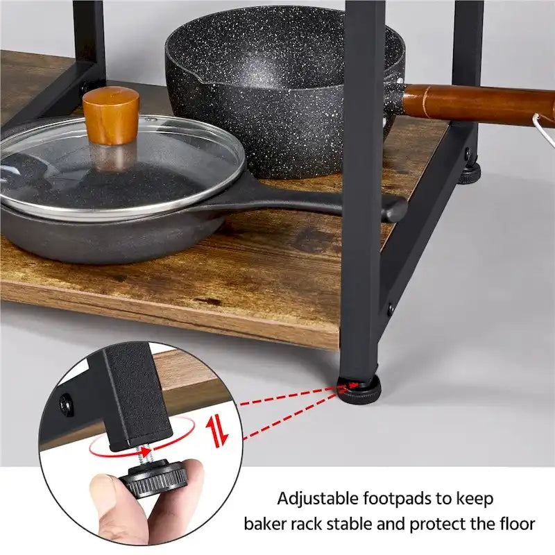 Étagère de rangement pour îlot de cuisine avec cadre en métal