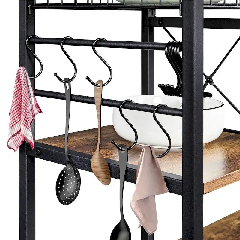 Étagère de rangement pour îlot de cuisine avec cadre en métal