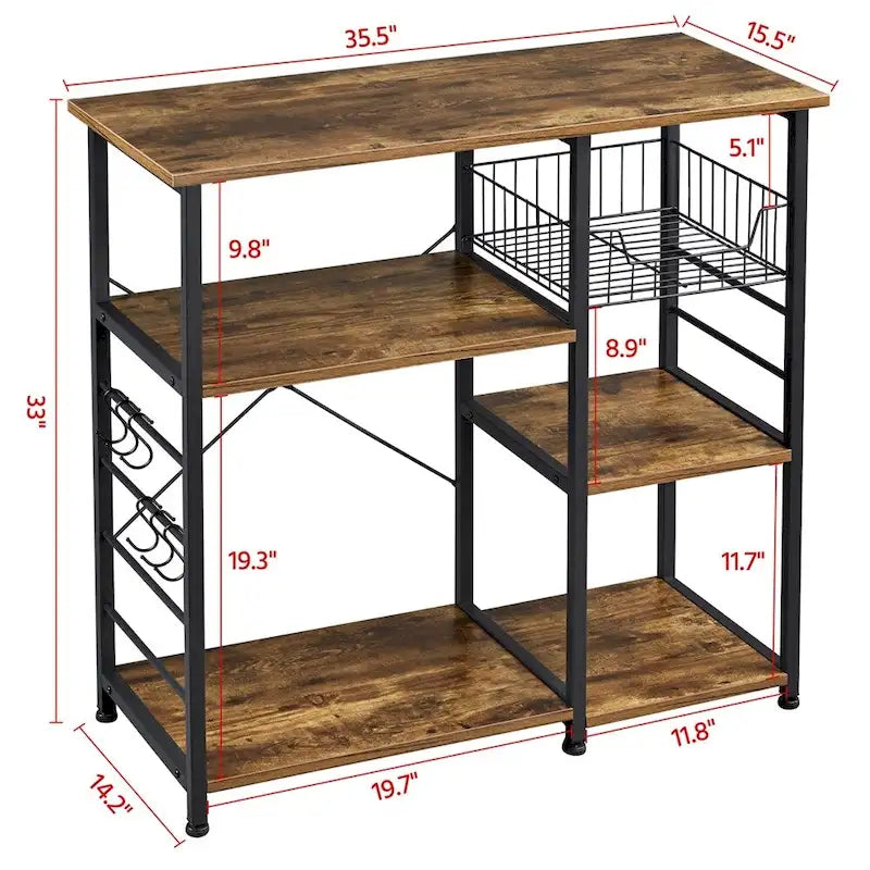 Étagère de rangement pour îlot de cuisine avec cadre en métal
