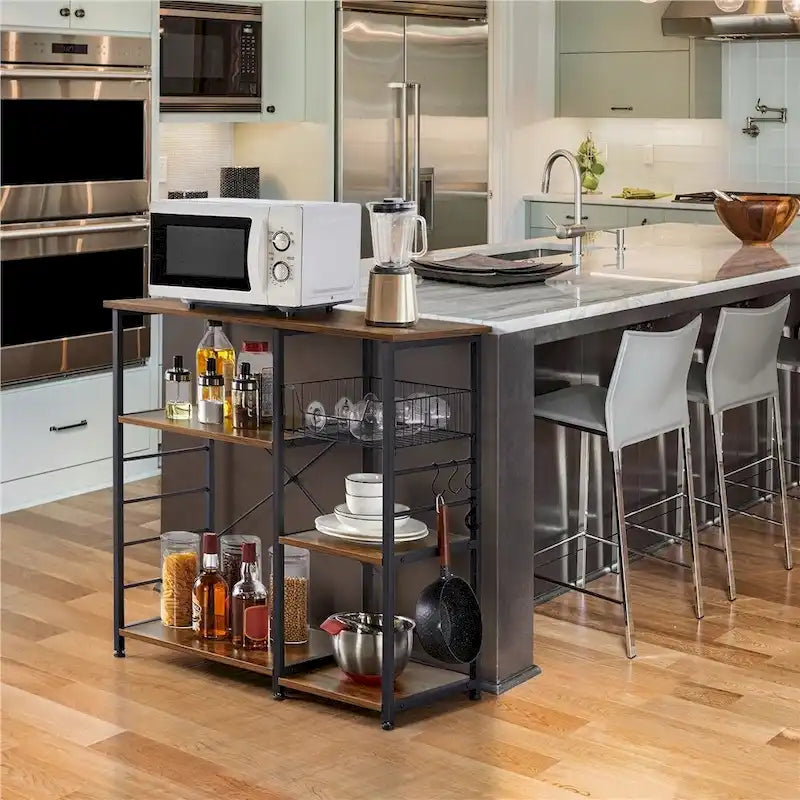 Étagère de rangement pour îlot de cuisine avec cadre en métal