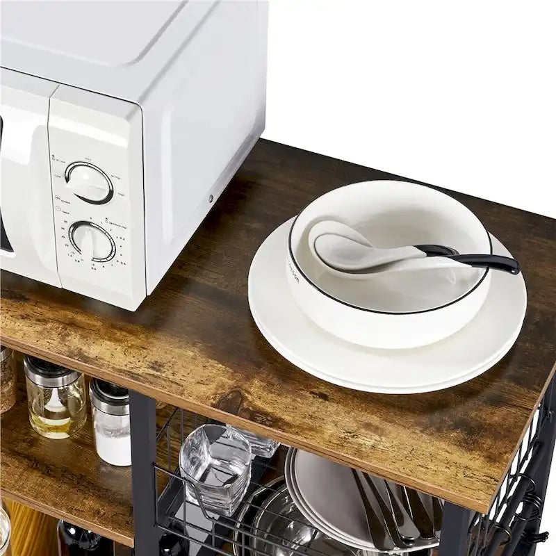 Étagère de rangement pour îlot de cuisine avec cadre en métal