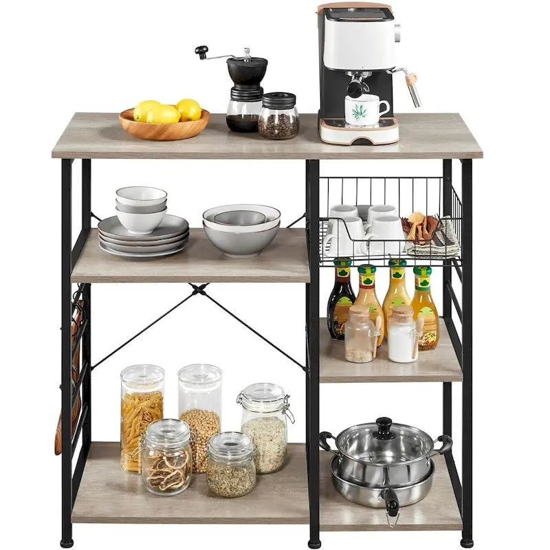 Étagère de rangement pour îlot de cuisine avec cadre en métal