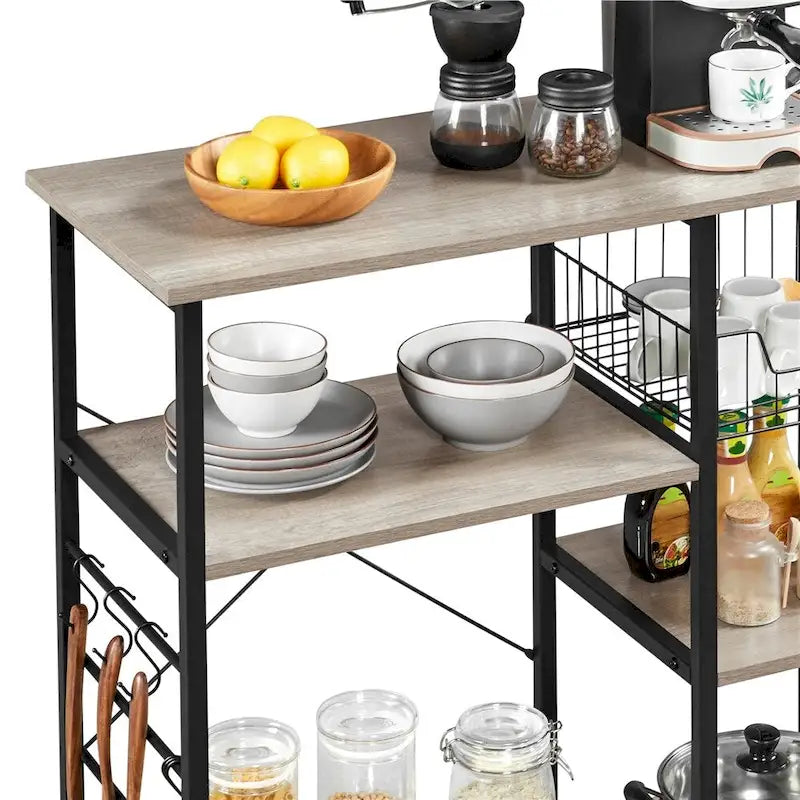 Étagère de rangement pour îlot de cuisine avec cadre en métal