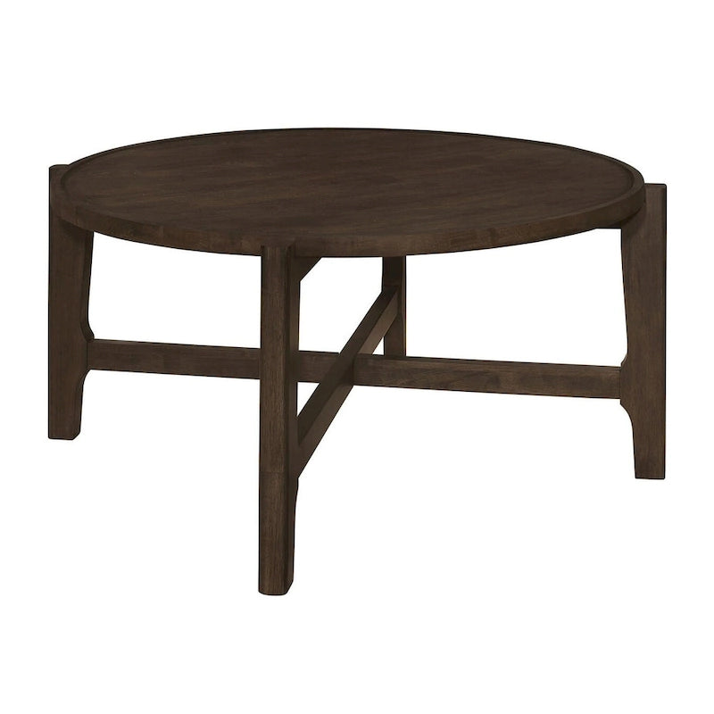 Table basse ronde Mavis marron foncé
