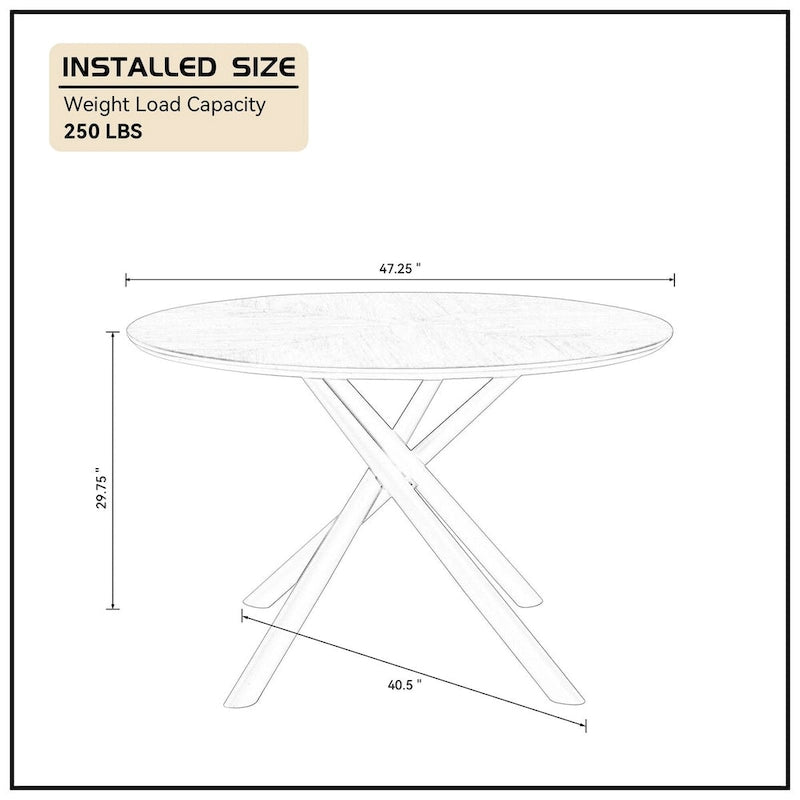 Table à manger ronde en noyer noir avec pied en croix pour cuisine, salle à manger