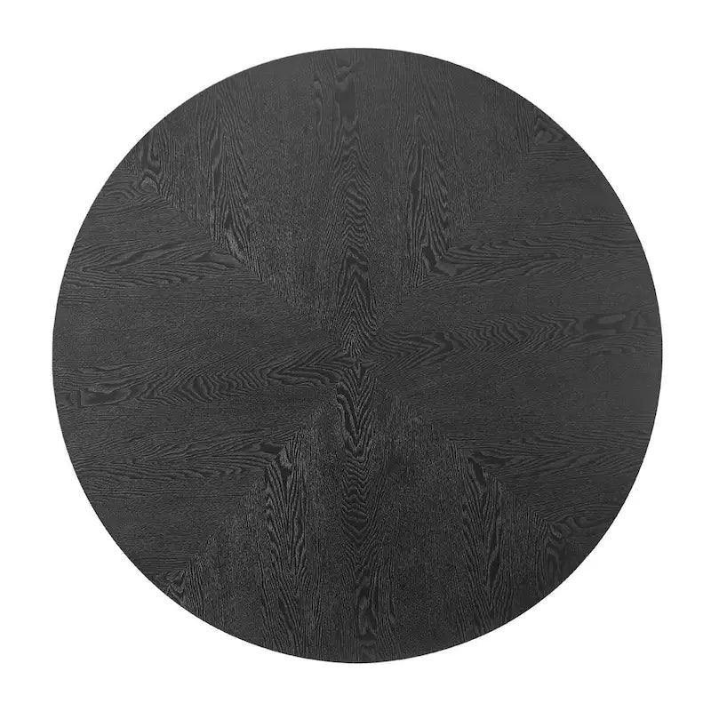 Table à manger ronde en noyer noir avec pied en croix pour cuisine, salle à manger