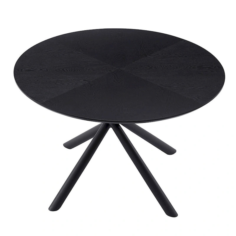 Table à manger ronde en noyer noir avec pied en croix pour cuisine, salle à manger