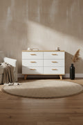 Commode tiroirs en bois massif, meuble de rangement, chêne blanc moderne