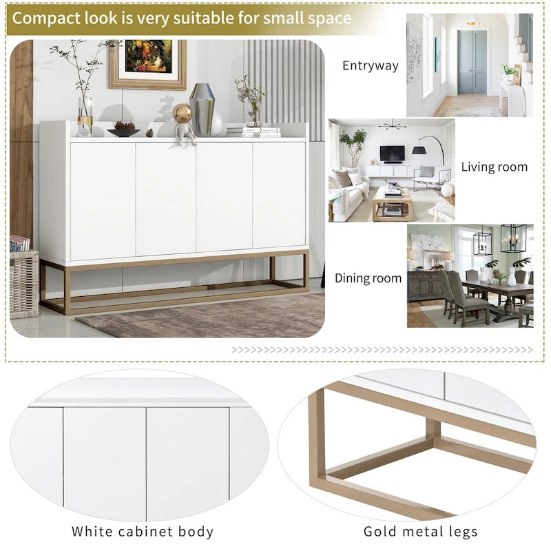 Buffet de salle à manger avec grand espace de rangement - 60L x 15.7W x 33.8H
