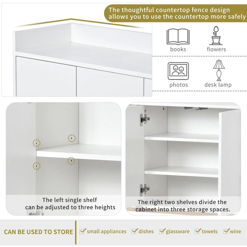 Buffet de salle à manger avec grand espace de rangement - 60L x 15.7W x 33.8H