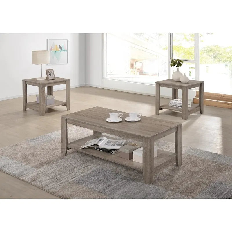 Table basse carrée taupe vieillie
