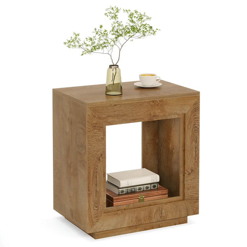 Table d'appoint rectangulaire de style rustique de 23,62 pouces pour salon, table de chevet