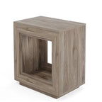 Table d'appoint rectangulaire de style rustique de 23,62 pouces pour salon, table de chevet