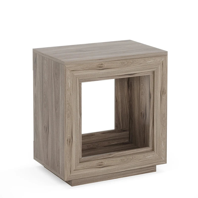 Table d'appoint rectangulaire de style rustique de 23,62 pouces pour salon, table de chevet