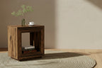 Table d'appoint rectangulaire de style rustique de 23,62 pouces pour salon, table de chevet