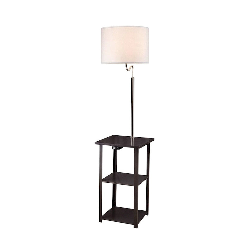 58 Table d'appoint canapé avec étagères et lampe, avec station de charge