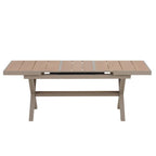 Ensemble de salle à manger extérieur extensible 7 pièces avec table extensible et 6 chaises avec accoudoirs