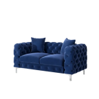 Canapé bleu marine sur fond blanc