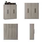 Armoire de rangement moderne sur pied en bois massif avec étagères