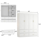 93,9H/74,2H Armoires Penderie Placard Meuble Tiroirs de rangement suspendus